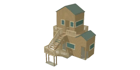 Garden cottage miniature house — Two storeys · orchard · sage